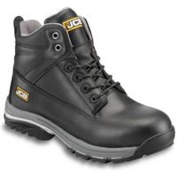 JCB Black Full Grain Leather Steel Toe Cap Workmax Boots Size 7