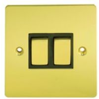 Holder 10A 2-Way Double Polished Brass Light Switch