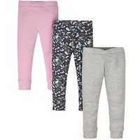 Mini Club 3 Pack Leggings In Pink, Grey And Woodland Print
