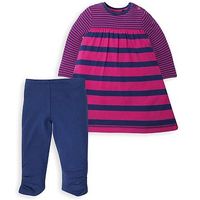 Mini Club Baby Girls Dress And Legging Set Pink And Navy Stripe