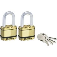 Master Lock Excell Steel 4-Pin Tumbler Cylinder Open Shackle Padlock (W)50mm Pack Of 2