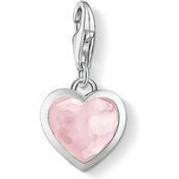 Thomas Sabo Charm Club Sterling Silver Rose Quartz Pink Heart Charm