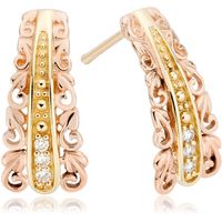 Clogau Am Byth 9ct Yellow And Rose Gold Diamond Tapered Earrings