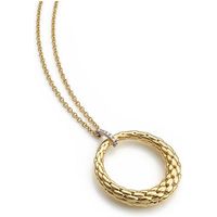 Fope Lovely Daisy 18ct Yellow Gold 0.04ct Diamond Open Circle Necklace