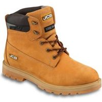 JCB Honey Full Grain Leather Steel Toe Cap Protector Safety Boots Size 6