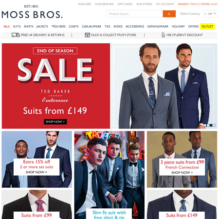 Moss Bros - Formal Menswear Specialist