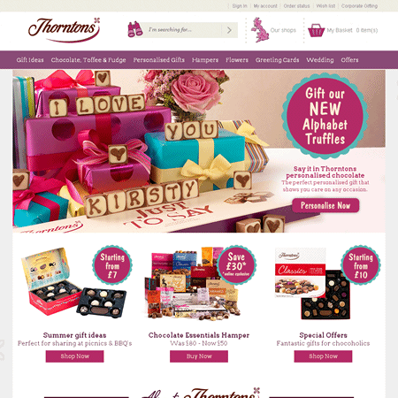 Thorntons - Chocolate Gifts Retailers